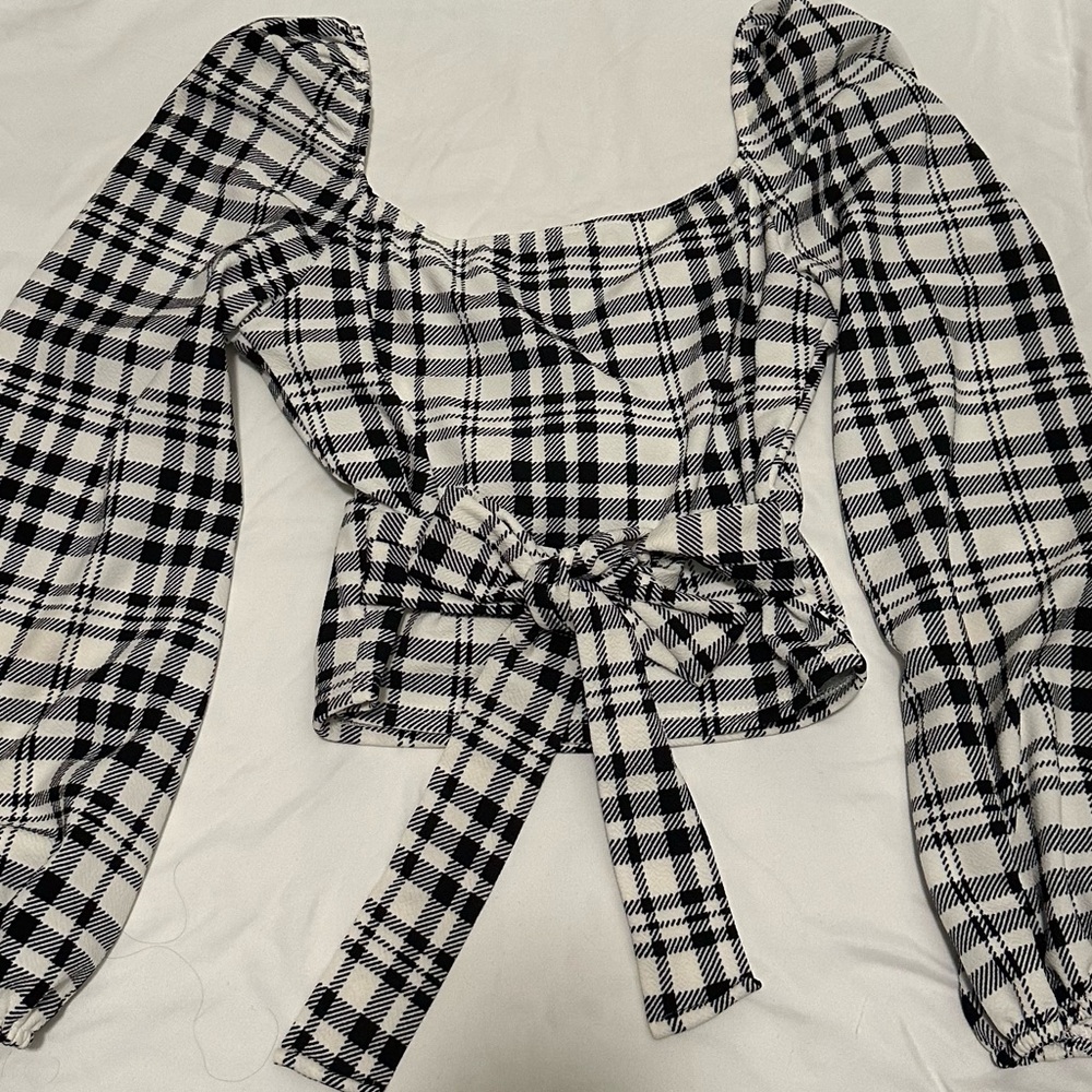 Fashion Nova | Black and White Checkered Blouse